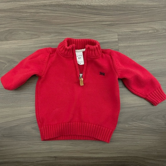 Carter's baby half Zip Red Sweater size 6 months - Picture 4 of 4